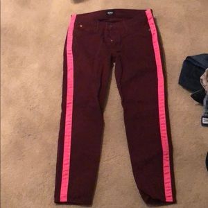 Hudson Red and pink stripe ankle jeans 27
